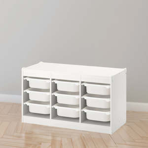 IKEA TROFAST Storage with 9 boxes, white, 99x44x56 cm