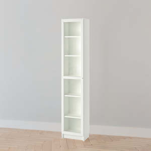 IKEA BILLY Bookcase with glass door, white, 40x30x202 cm