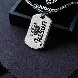 NZ Made Personalised Custom Text Dog Tag Necklace