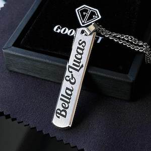 NZ Made Personalised Custom Text Bar Necklace