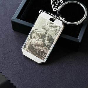 Laser Engraved Jewellery: NZ Made Personalised Custom Photo & Text Keychain