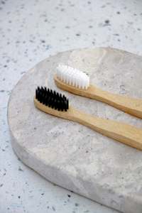 Toothbrushes: Bamboo Toothbrush Ergonomic Premium White