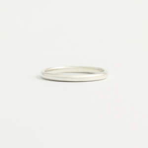 White Gold: White Gold Wedding Band - 2mm Wide - Rounded - Polished