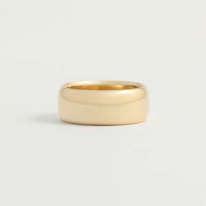 Yellow Gold: Yellow Gold Wedding Band - 8mm Wide - Rounded - Polished