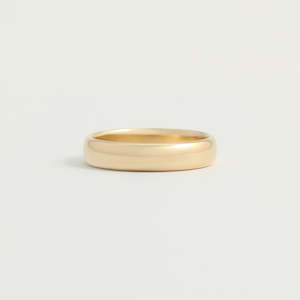 Yellow Gold: Yellow Gold Wedding Band - 4mm Wide - Rounded - Polished