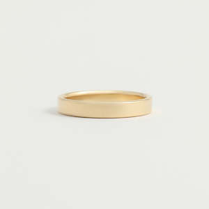 Yellow Gold Wedding Band - 3mm Wide - Flat - Polished
