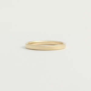 Yellow Gold Wedding Band - 2mm Wide - Flat - Polished