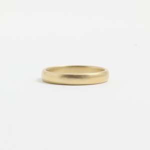 Yellow Gold Wedding Band - 3mm Wide - Rounded - Matte