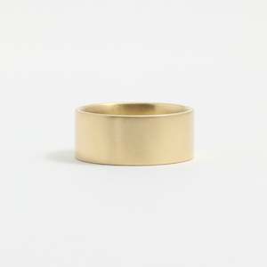 Yellow Gold Wedding Band - 8mm Wide - Flat - Matte