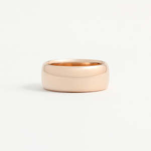 Rose Gold Wedding Band - 8mm Wide - Rounded - Polished