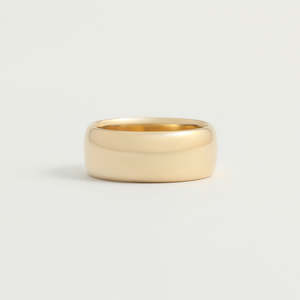 Rose Gold: Rose Gold Wedding Band - 8mm Wide - Rounded - Polished