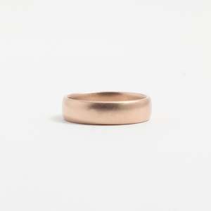 Rose Gold: Rose Gold Wedding Band - 6mm Wide - Rounded - Polished
