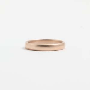 Narrow Rings: Rose Gold Wedding Band - 3mm Wide - Rounded - Matte