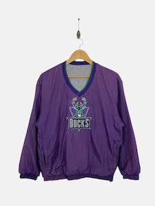 Womens: 90's NBA Milwaukee Bucks Embroidered Vintage Pullover Jacket Size M