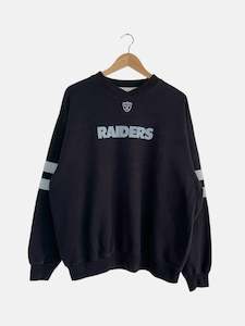 Grey Sweatshirts: 90's NFL Raiders Embroidered Vintage Sweatshirt Size XL-2XL
