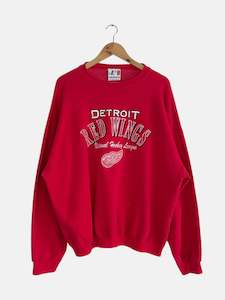 Pro Sports: 90's Detroit Red Wings Embroidered Vintage Sweatshirt Size XL-2XL