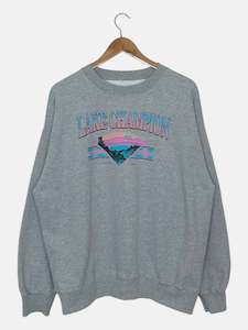 Mens Sweatshirts: 90's Lake Champion Vintage Sweatshirt Size M