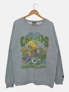 Mens Sweatshirts: 90's Starter Green Bay Packers NFC Champs Vintage Sweatshirt Size L-XL