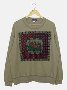 90's Foster Classics Moose Textured Vintage Sweatshirt Size L