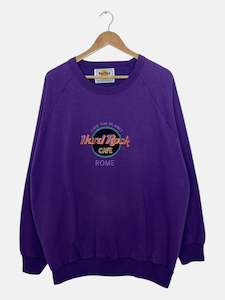 90's Hard Rock Cafe Rome Embroidered Vintage Sweatshirt Size XL