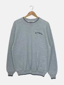 Grey Sweatshirts: 90's Station Casinos Embroidered Vintage Sweatshirt Size L