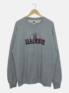 Grey Sweatshirts: 90's Property of Illinois Vintage Sweatshirt Size XL