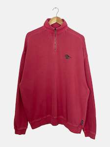 Out Of Stock 1: 90's Relax Embroidered Vintage Quarter-zip Sweatshirt Size 2XL