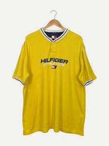 90's Tommy Hilfiger Embroidered Vintage Button-up T-Shirt Size 2XL