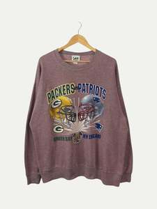 All Sweatshirts: 90's Packers vs Patriots Vintage Sweatshirt Size XL