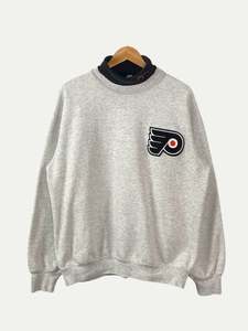 90's Philadelphia Flyers Embroidered Vintage Mock-neck Sweatshirt Size L