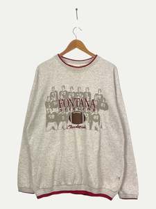 Grey: 90's Fontana Steelers Embroidered Vintage Sweatshirt Size XL