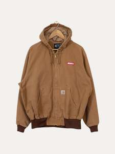 90's Carhartt Embroidered "McCarthy" Vintage Hooded Jacket Size XL