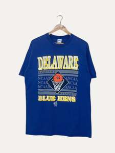 All T Shirts: 90's Delaware Blue Hens 92' Vintage T-Shirt Size L