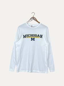 Harley Davidson: 90's Levis Michigan Wolverines Vintage Long-sleeve T-Shirt Size S