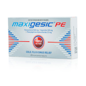 Frontpage: Maxigesic® PE Cold, Flu & Sinus Relief