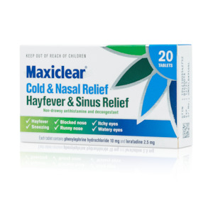 Frontpage: Maxiclear® Cold & Nasal Relief/Hayfever & Sinus Relief