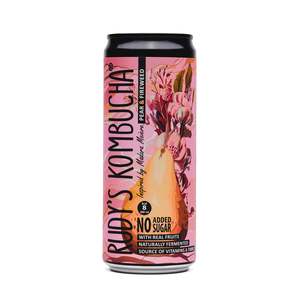 Rudy’s Kombucha Pear & Fireweed 330ml – No Added Sugar