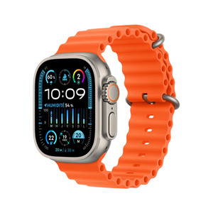 Apple Watch Ultra 2 / 49mm / 2 - Very Good / Natural Titanium with Orange Ocean Band