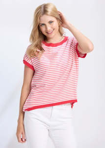 Stella Gemma: Stella and Gemma Laneway Top - Pink Stripe