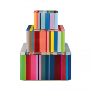 Remember Tin Boxes Set of 3 - Striped