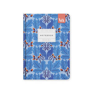 V&A Neon Floral A5 Hardback Notebook - No. 9 Blue Birds