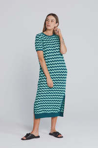 Thing Thing: Thing Thing Squiggle Dress - Sage & Cypress