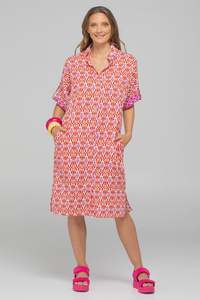 Boom Shankar: Boom Shankar Maui Shirt Dress - Naples Pomodorro
