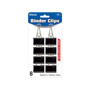 Dollar: BAZIC Medium Black Binder Clip -1 1/4" (Product Of USA)