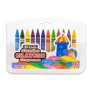 BAZIC 12 Color Premium Jumbo Crayons (Product of USA)