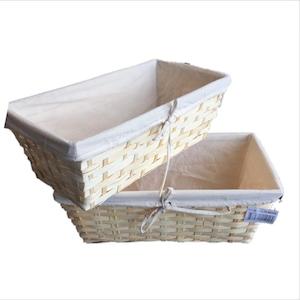 Bamboo Baskets Near Me: Bamboo Basket with fabric lining