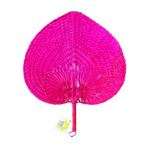 Handheld Fans: Bamboo Fan Coloured - Pink
