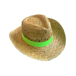 Flax: Flax/Seagrass Hat with green band