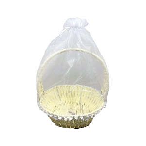 Fabric Bins: Gift Basket with net - Round (S)