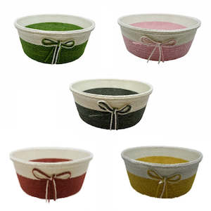 Fabric Bins: Handmade Paper Thread Basket  - Round